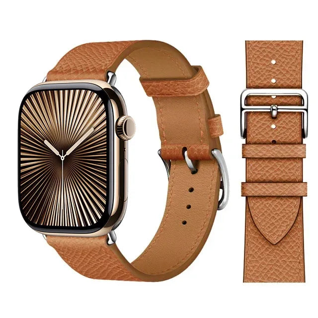 Ersatzarmband für Apple Watch aus Leder für Damen und Herren in Braun