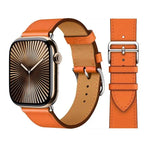 Ersatzarmband für Apple Watch aus Leder für Damen und Herren in Orange