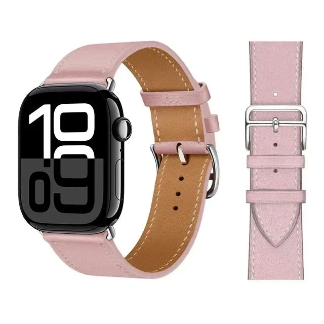 Ersatzarmband für Apple Watch aus Leder für Damen und Herren in Rosa