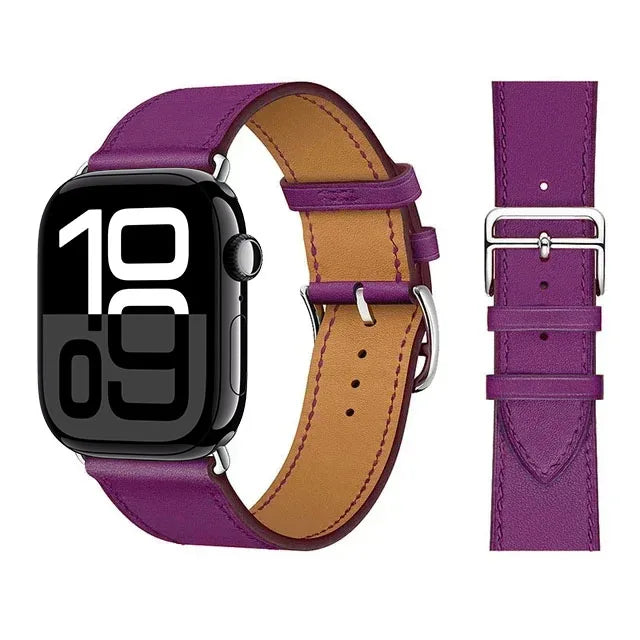 Ersatzarmband für Apple Watch aus Leder für Damen und Herren in Violett
