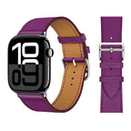 Ersatzarmband für Apple Watch aus Leder für Damen und Herren in Violett