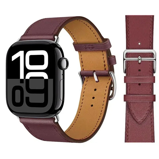 Ersatzarmband für Apple Watch aus Leder für Damen und Herren in Violett