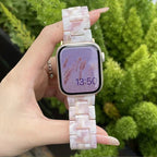 Ersatzarmband für die Apple Watch aus weiß-rosa Harz