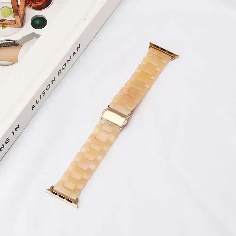 Ersatzarmband für die Apple Watch aus gelb-beigem Harz