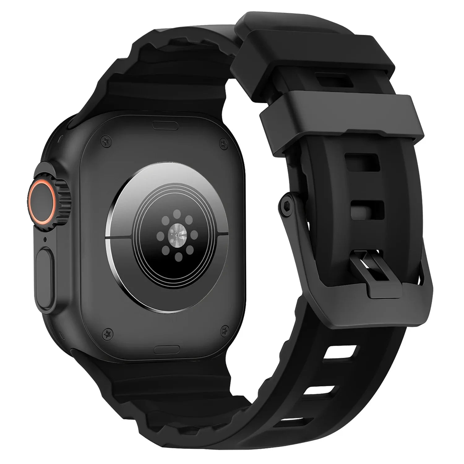 Ersatzarmband für Apple Watch aus dickem schwarzem Silikon