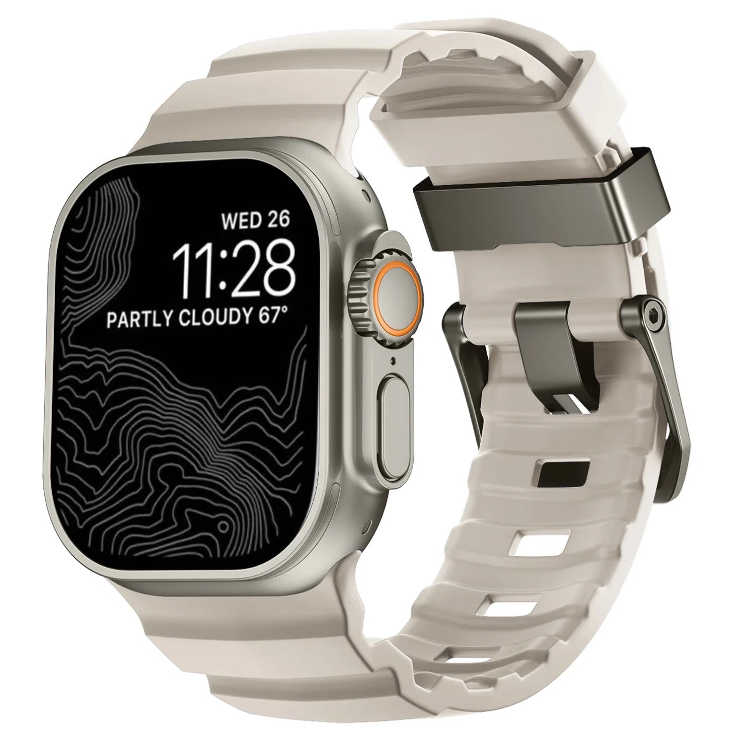 Ersatzarmband für Apple Watch aus dickem weißem Silikon
