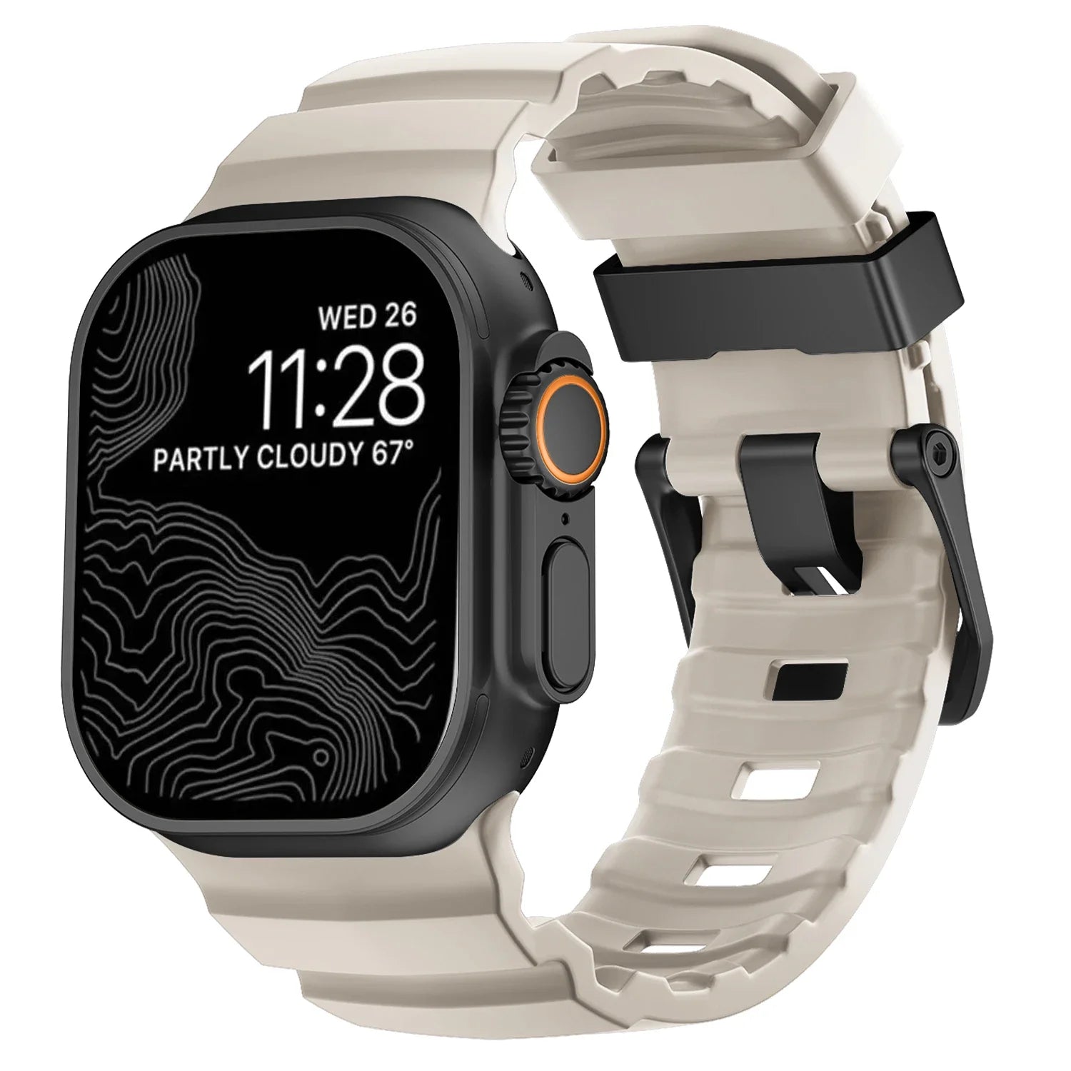 Ersatzarmband für Apple Watch aus dickem weißem Silikon