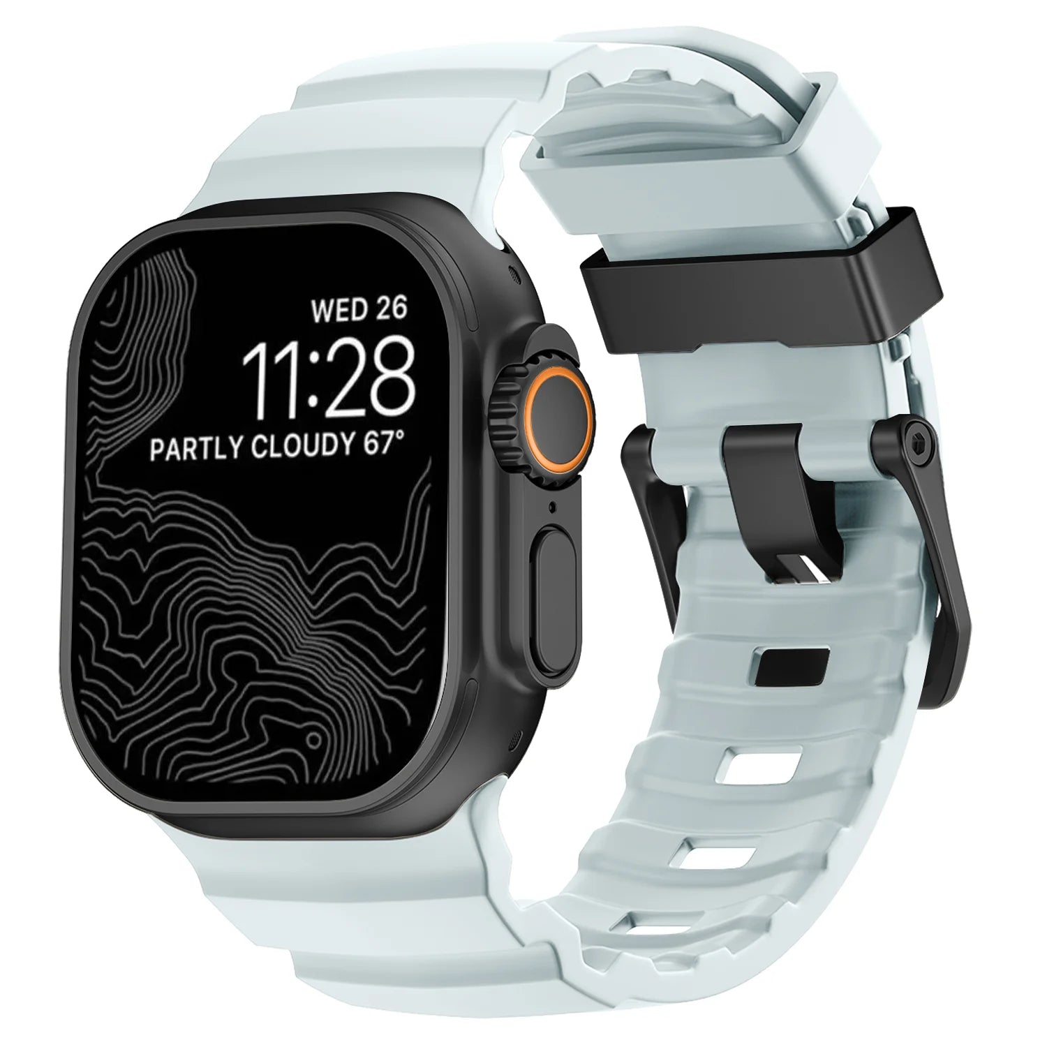 Ersatzarmband für Apple Watch aus dickem blauem Silikon