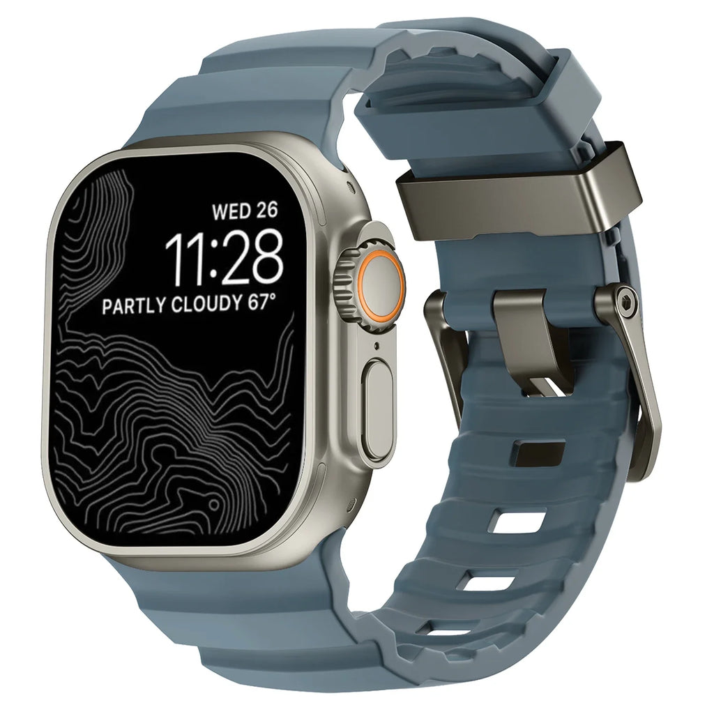 Ersatzarmband für Apple Watch aus dickem blauem Silikon