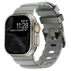 Ersatzarmband für Apple Watch aus dickem grauem Silikon