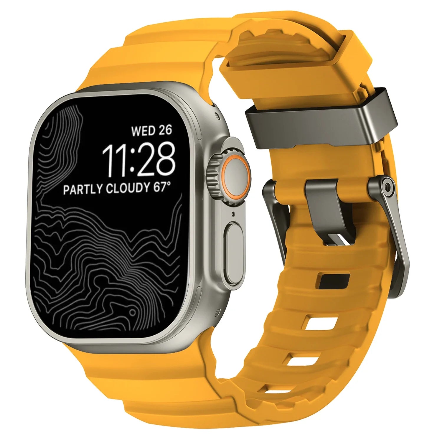 Ersatzarmband für Apple Watch aus dickem gelbem Silikon
