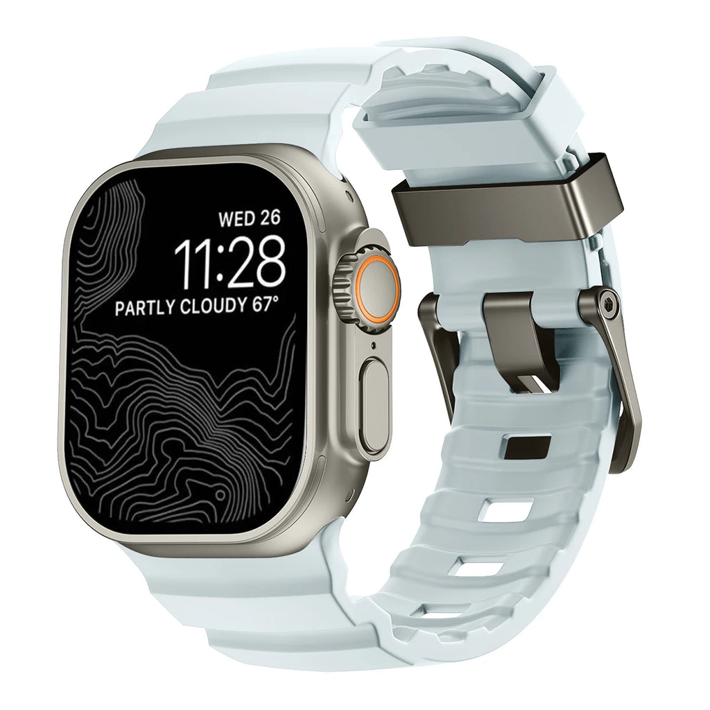 Ersatzarmband für Apple Watch aus dickem blauem Silikon