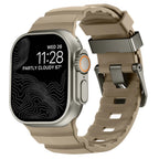 Ersatzarmband für Apple Watch aus dickem braunem Silikon
