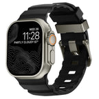 Ersatzarmband für Apple Watch aus dickem schwarzem Silikon