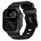 Ersatzarmband für Apple Watch aus dickem schwarzem Silikon