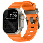 Ersatzarmband für Apple Watch aus dickem orangem Silikon