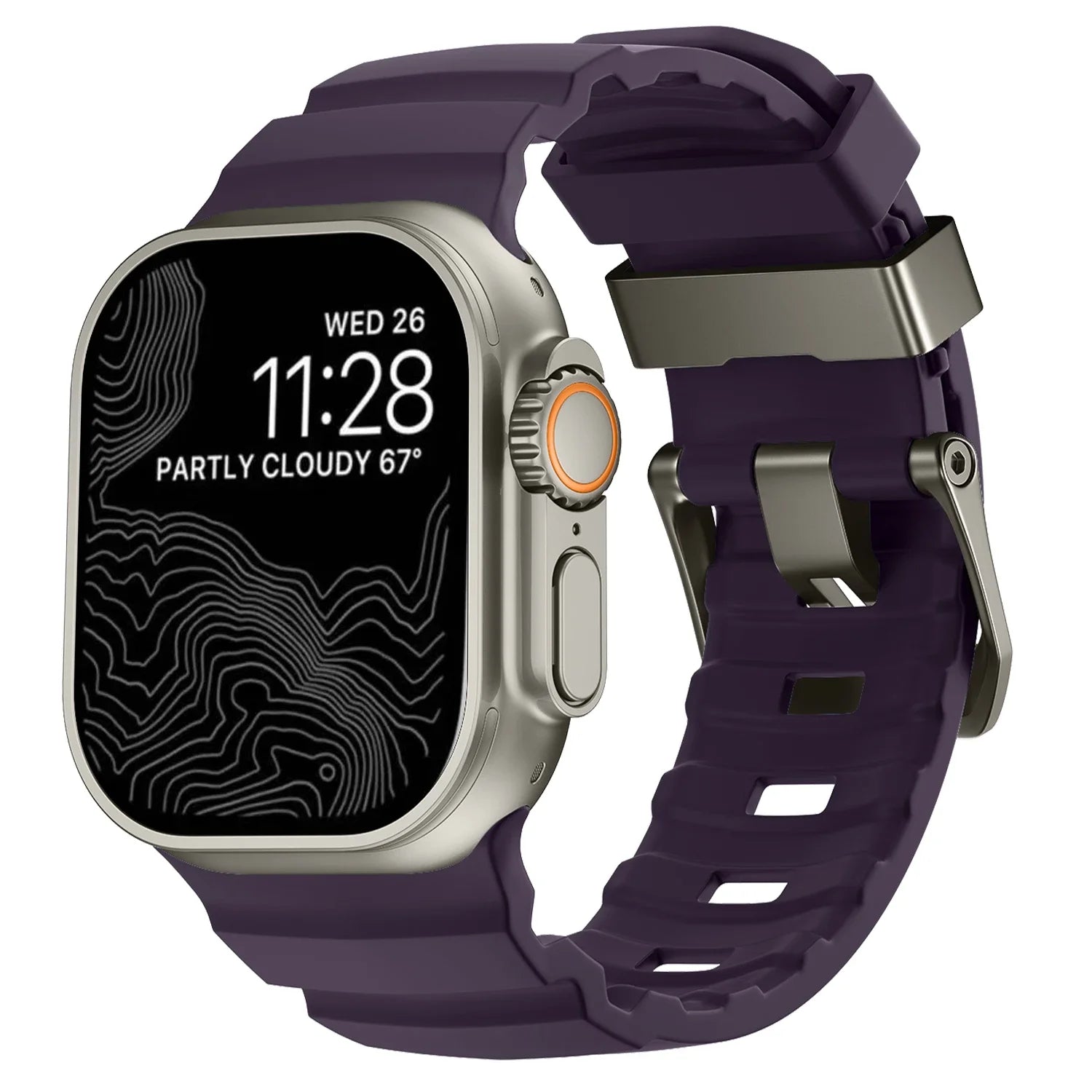 Ersatzarmband für Apple Watch aus dickem violettem Silikon