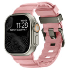 Ersatzarmband für Apple Watch aus dickem rosafarbenem Silikon