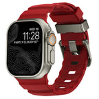 Ersatzarmband für Apple Watch aus dickem rotem Silikon