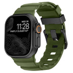 Ersatzarmband für Apple Watch aus dickem grünem Silikon