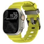 Ersatzarmband für Apple Watch aus dickem grüngelbem Silikon