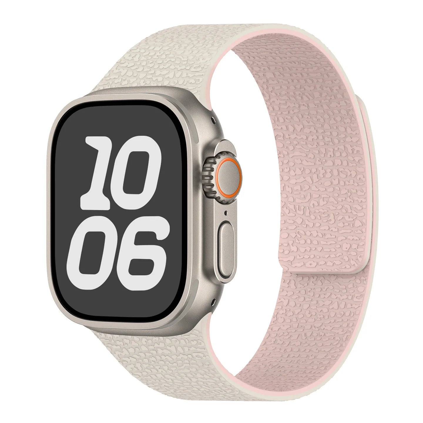 Magnetisches Ersatzarmband aus Silikon für die Apple Watch in Weiß-Rosa
