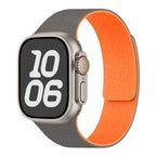 Magnetisches Ersatzarmband aus Silikon für die Apple Watch in Grau-Orange