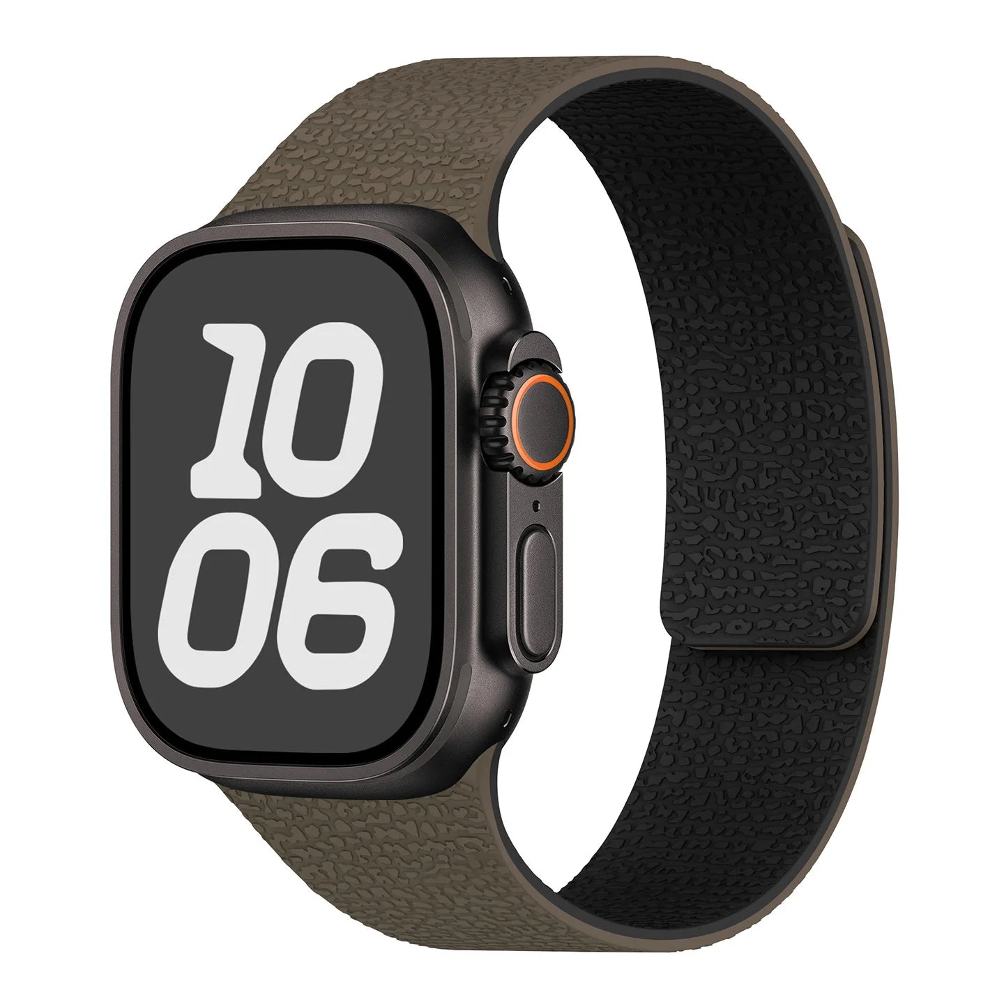 Magnetisches Ersatzarmband aus Silikon für die Apple Watch in Braun-Schwarz