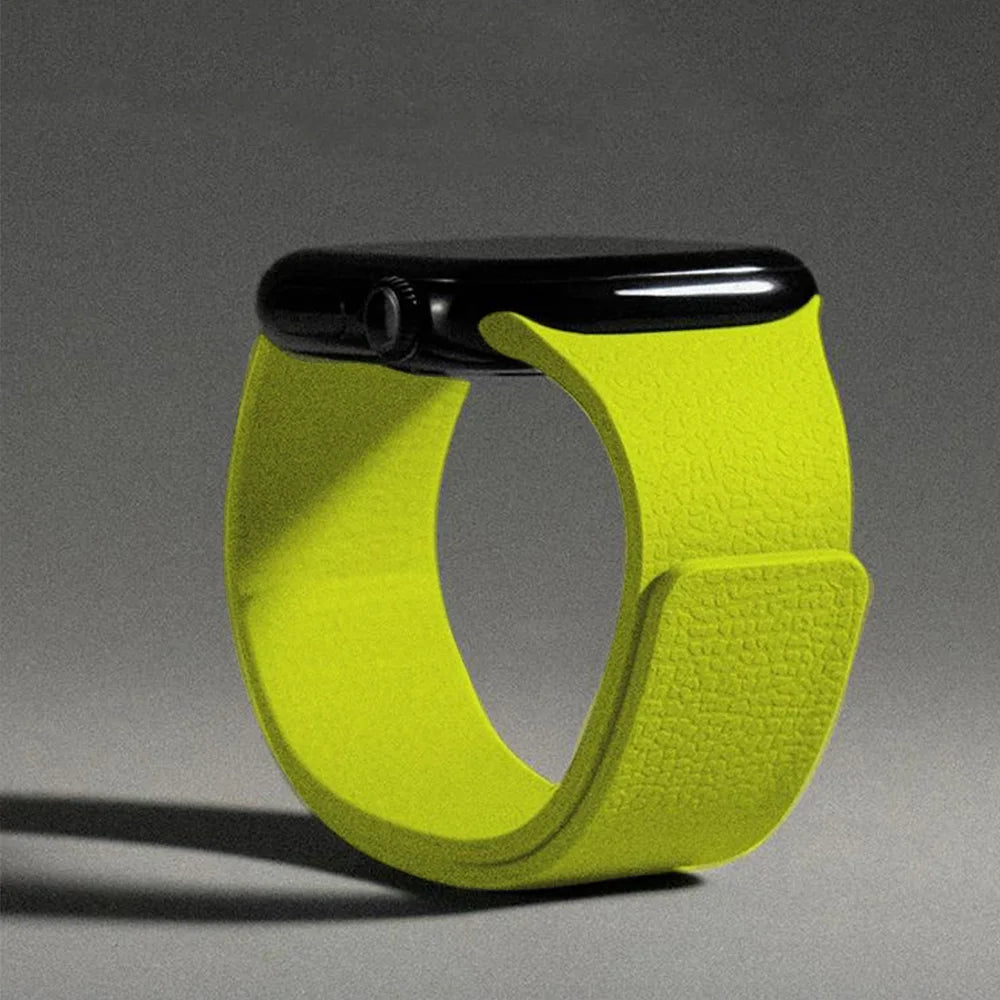 Magnetisches Ersatzarmband aus Silikon für die Apple Watch in Neon-Gelb