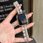 Ersatzarmband für die Apple Watch mit Strass und roségoldfarbenen Perlen