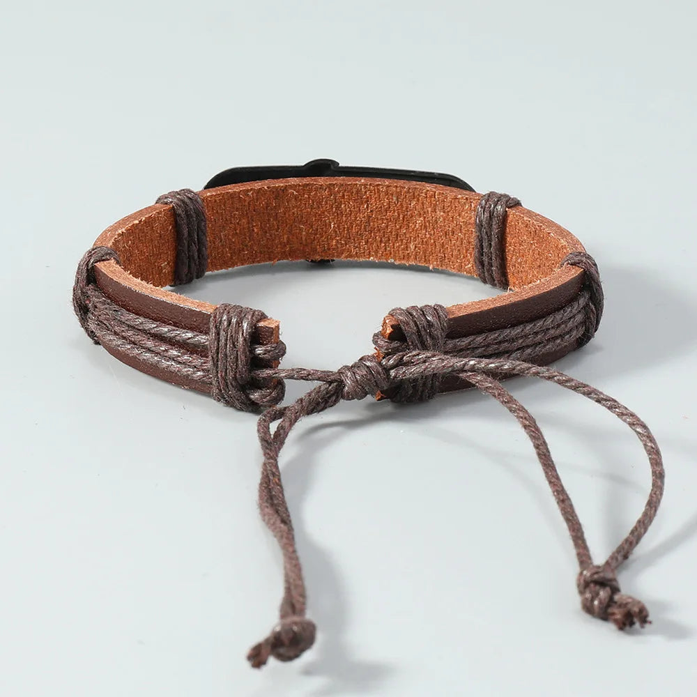 Lederarmband mit Anker-Motiv 