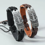 Lederarmband mit Anker-Motiv 