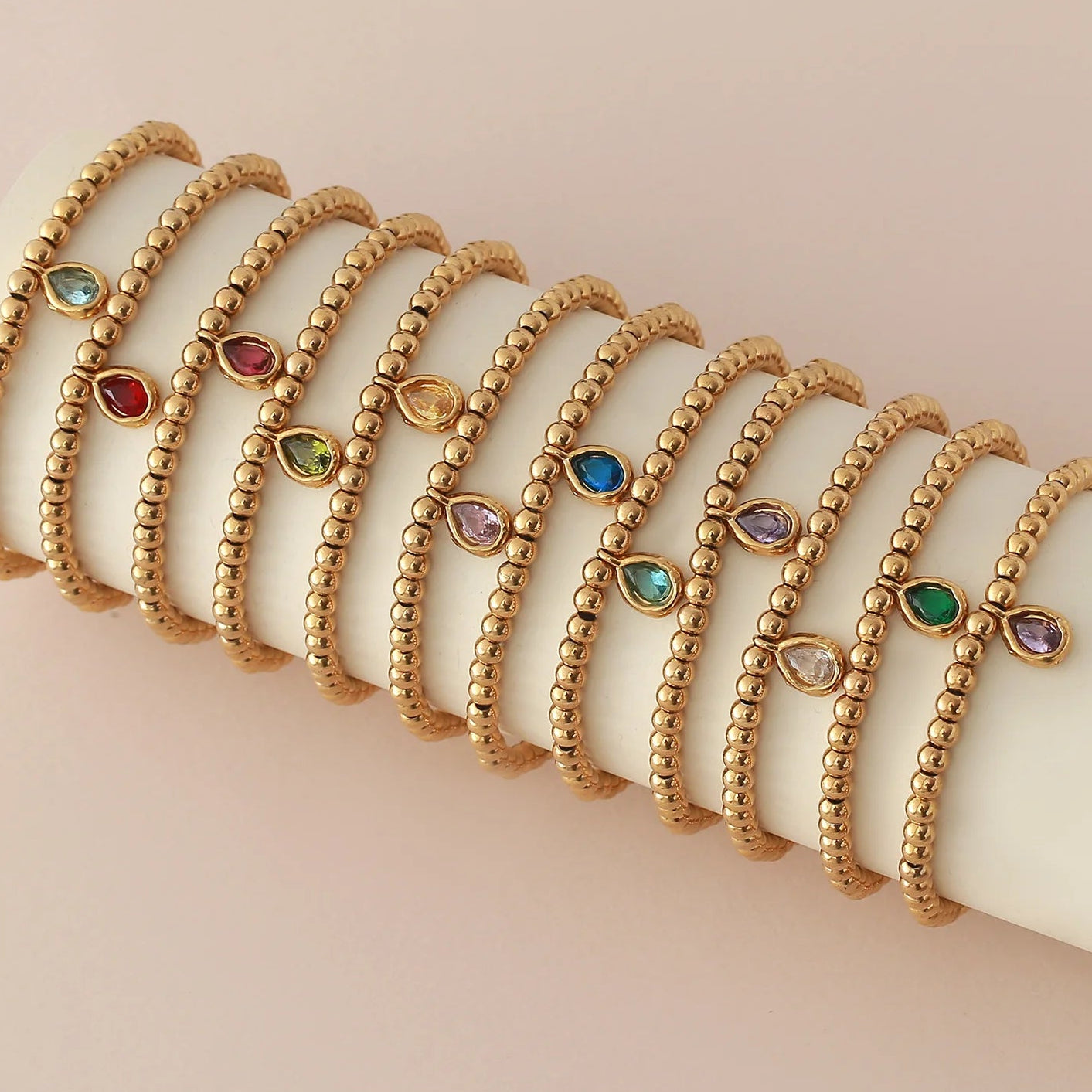 Vergoldetes Armband mit Geburtsstein für Damen Januar