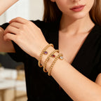 Vergoldetes Armband mit Geburtsstein für Damen