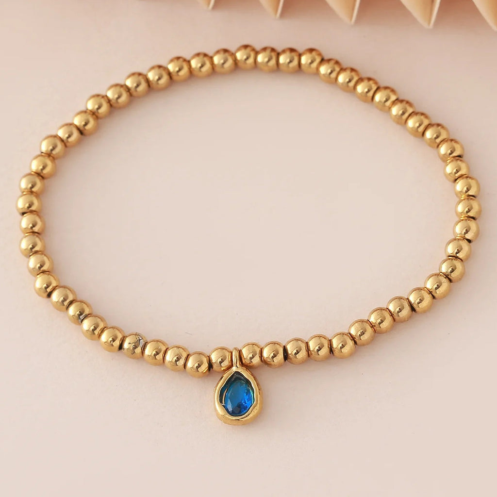 Vergoldetes Armband mit Geburtsstein für Damen