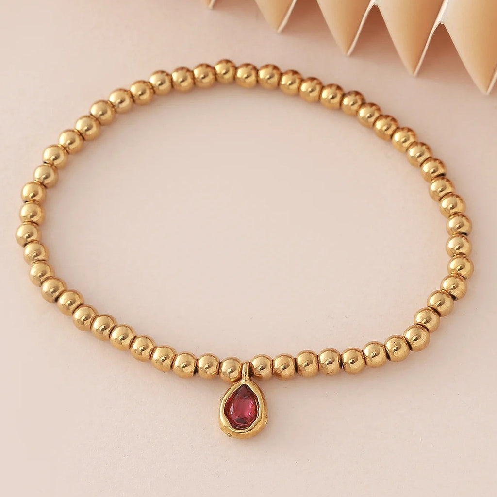 Vergoldetes Armband mit Geburtsstein für Damen