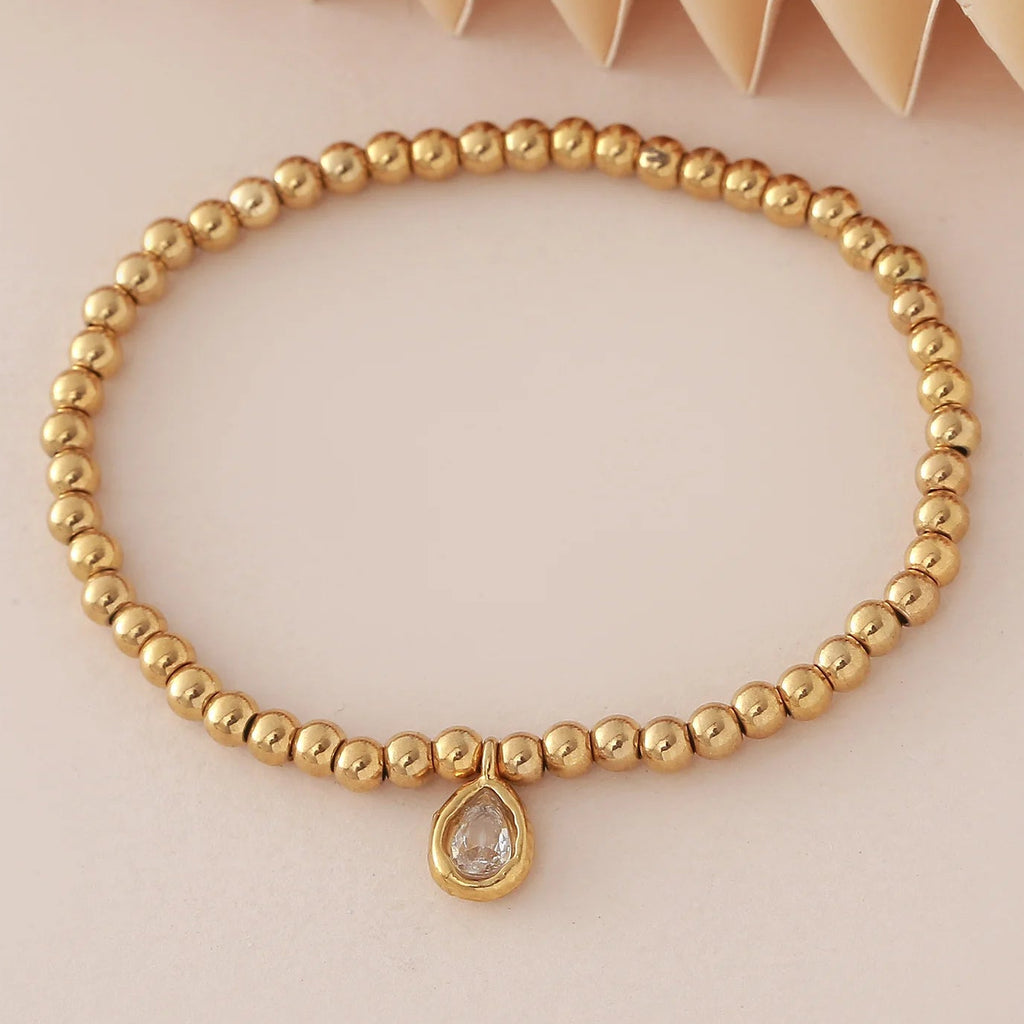 Vergoldetes Armband mit Geburtsstein für Damen