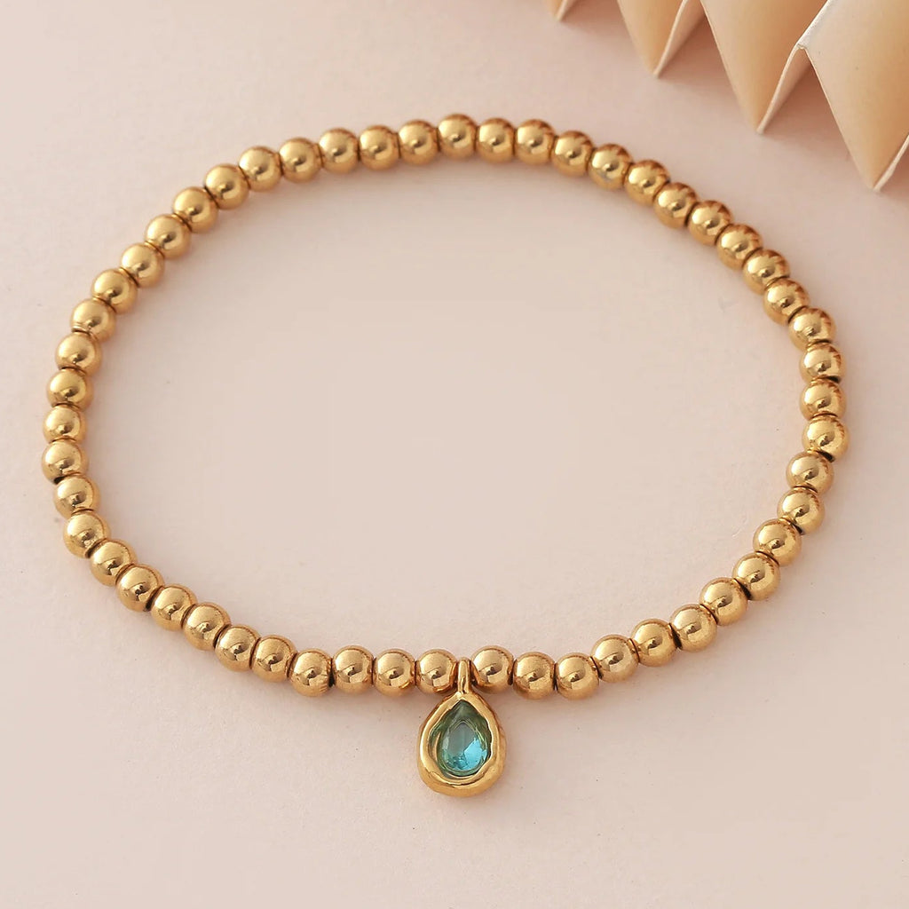 Vergoldetes Armband mit Geburtsstein für Damen
