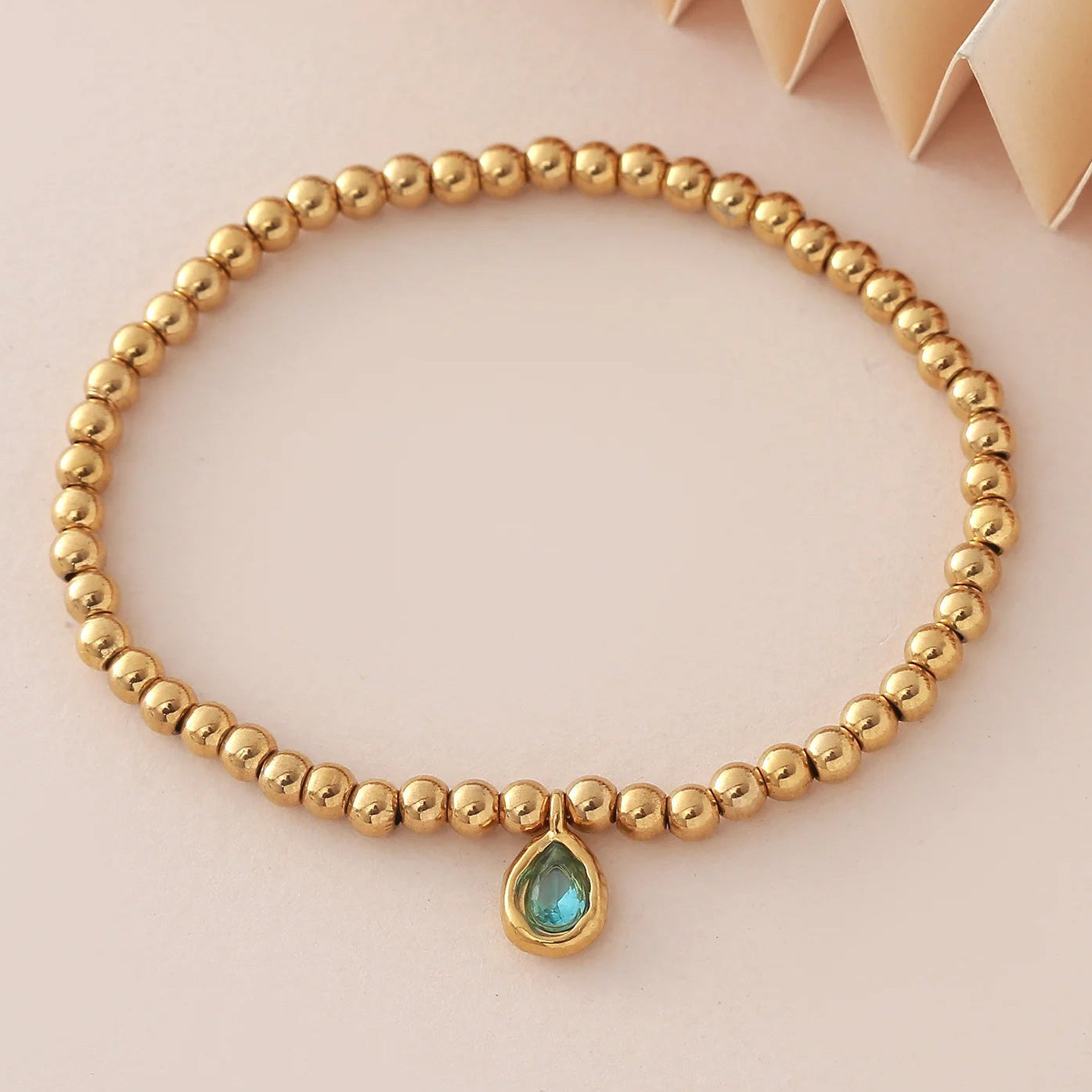 Vergoldetes Armband mit Geburtsstein für Damen