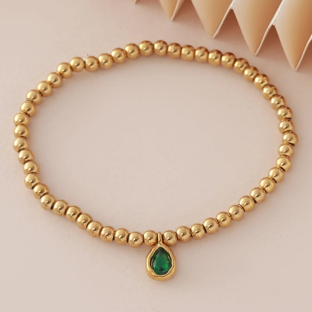 Vergoldetes Armband mit Geburtsstein für Damen