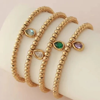 Vergoldetes Armband mit Geburtsstein für Damen