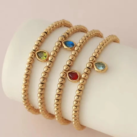 Vergoldetes Armband mit Geburtsstein für Damen