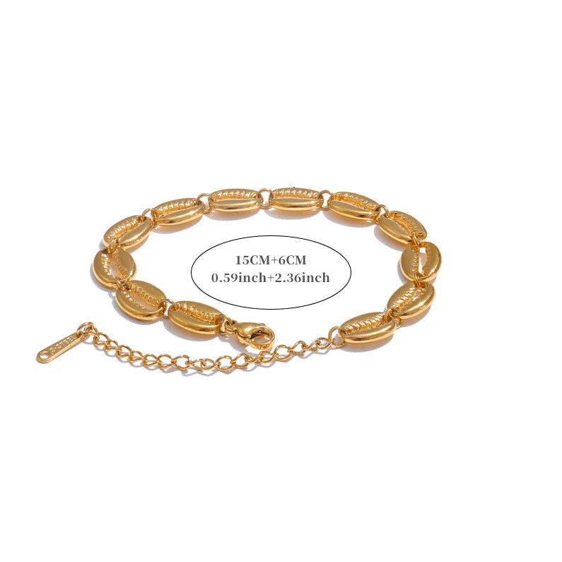 Vergoldetes Kauri-Muschel-Armband