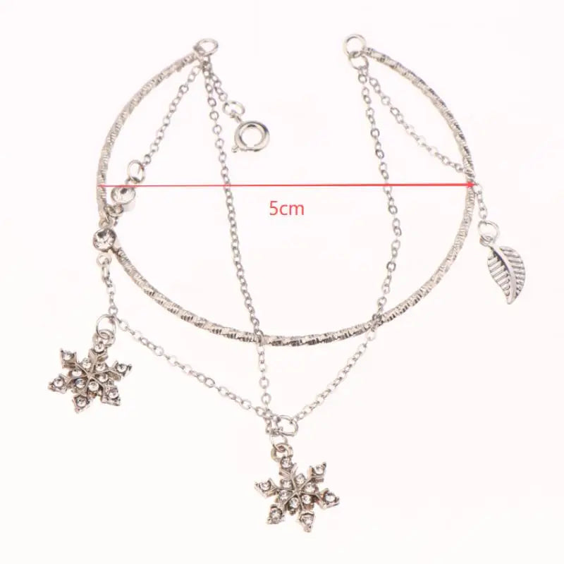 Doppelarmband mit Kristallschneeflocken