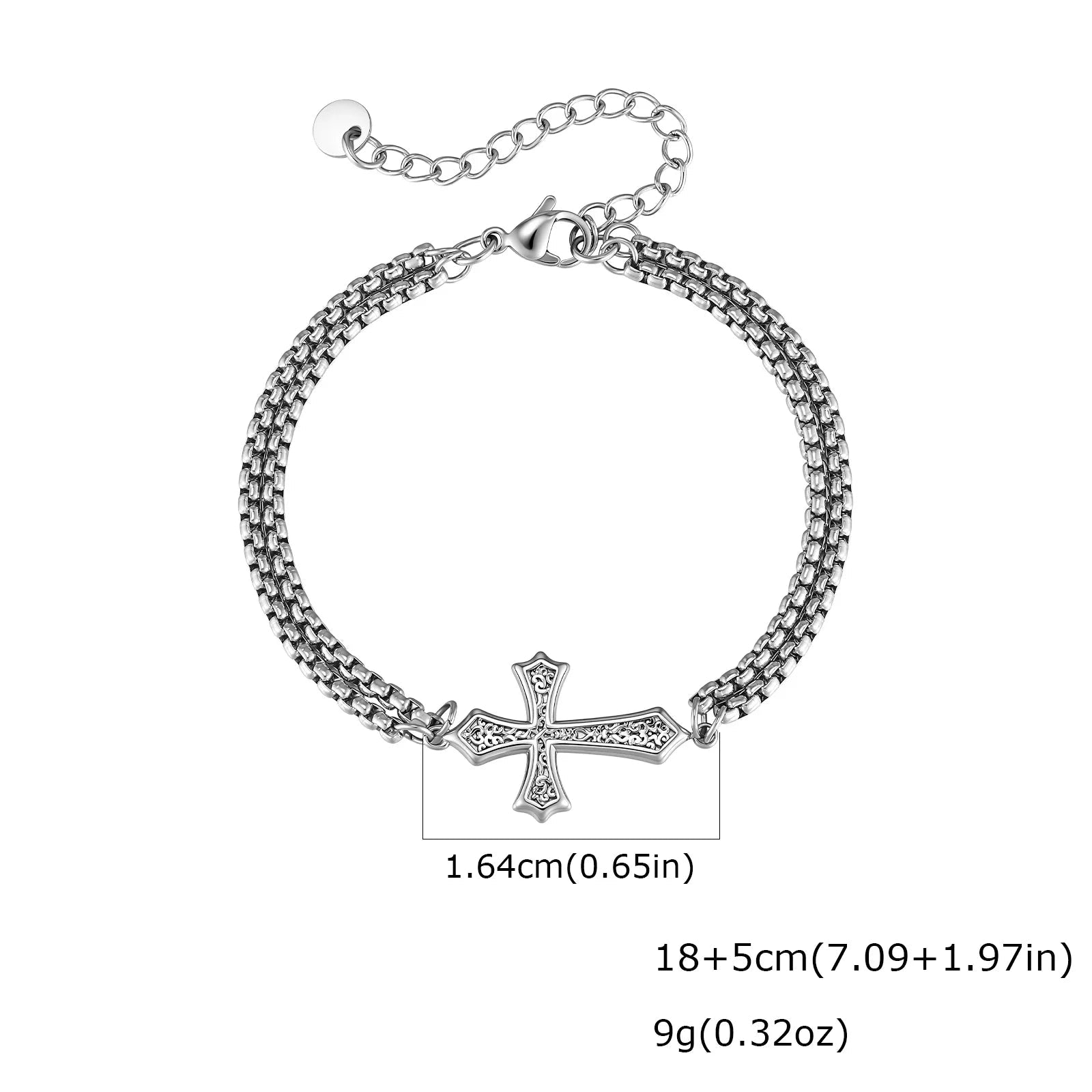 Doppelreihiges Armband mit Kreuz