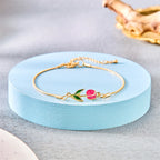 Elegantes Armband Rote Tulpenblume