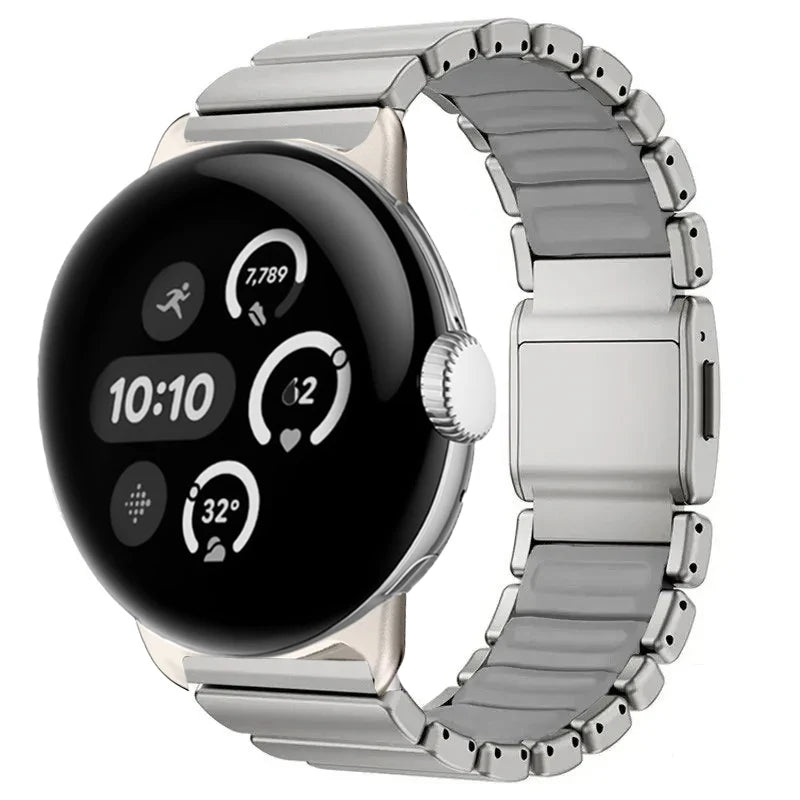 Edelstahlarmband für Google Pixel Watch 3, 4, 45mm Silber