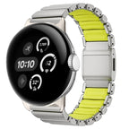Edelstahlarmband für Google Pixel Watch 3, 4, 45mm Grau und Apfelgrün