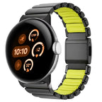 Edelstahlarmband für Google Pixel Watch 3, 4, 45mm Schwarz und Gelb