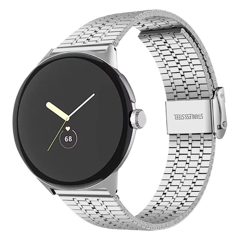 Edelstahl-Armband für Google Pixel Watch 1 & 2 Smartwatch, silberfarben